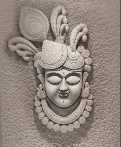 Elegant White Shrinathji Wall Mural